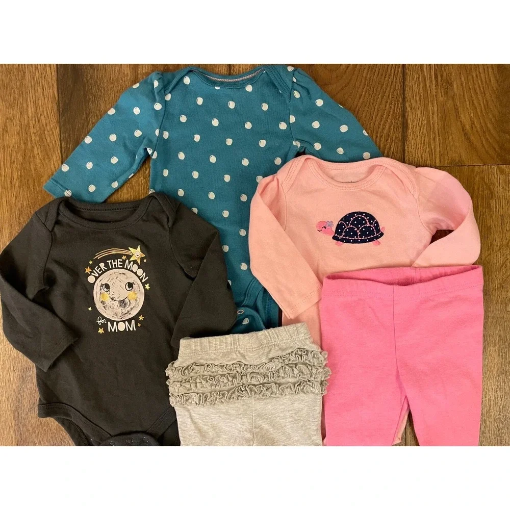 Baby Girl 0/3 Months Mix Match Pants Shirts Bodysuits Outfits Clothes Bundle Lot - Picture 5 of 13